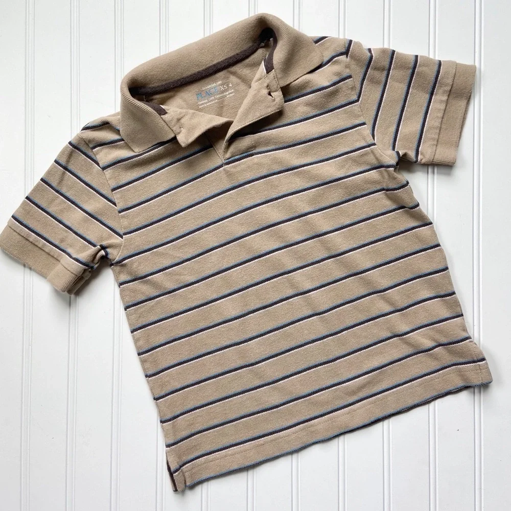 •The Children’s Place• tan striped polo